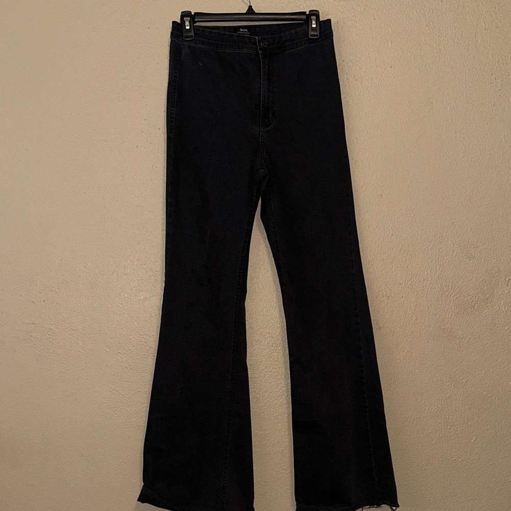 Bershka Dark Flare Jeans for Women